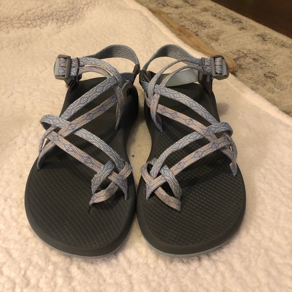 Womens CHACO ZX2 Classic Lt Blue/ Gray Strappy Waterproof Sport Sandal Size 10 - Picture 4 of 11